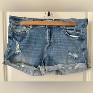 Sneak Peak Midrise Jean Shorts, Medium Wash - Size L